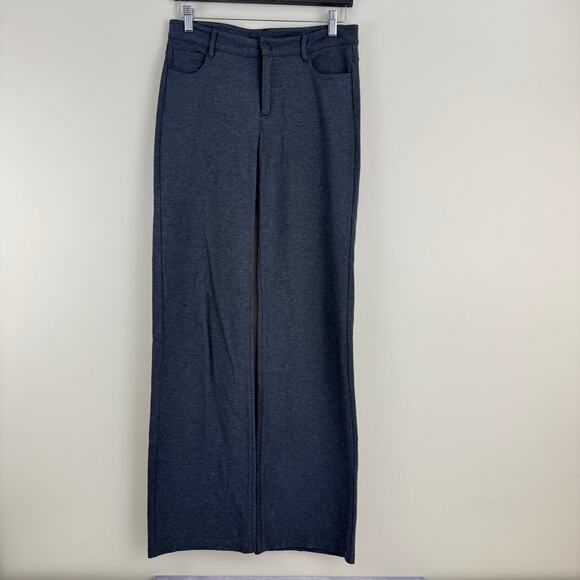 Athleta Pants Women's 6 TALL Heathered Gray Ponte Zipper Fly Stretch Rayon Blend - Picture 1 of 11